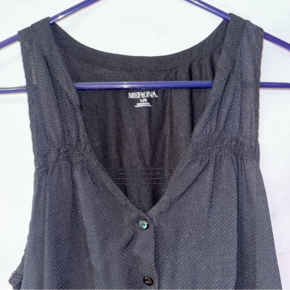 Mossimo Supply Co. Black Button-Down Tank Top - Picture 8 of 9